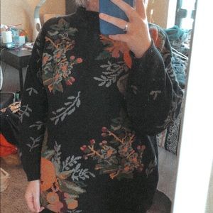 beautiful floral mock neck sweater